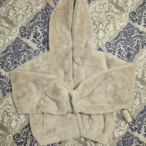 Faux fur zip up hoodie